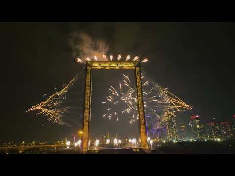 Dubai Frame 2024 Fireworks - Social Media