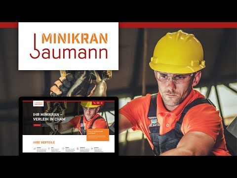Design (digital & print) für Minikran Baumann - Création de site internet