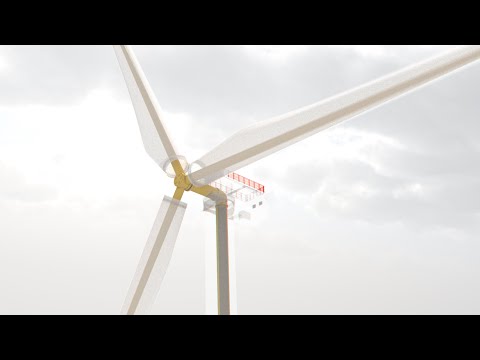 3D animatiefilm over wolken maken met windturbines - 3D